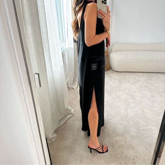 Lulus Salt Water Breeze Black Tie-Strap Maxi Dress - Picture 9 of 12